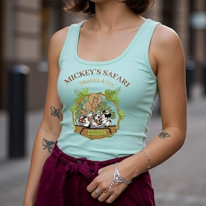 Retro Mickey&#39;s Safari Travel & Co Racerback, Disney Animal Kingdom Shirt, Disney Safari Mode Shirt, Mickey and Friends Shirt, Animal Kingdom