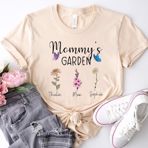 Custom Floral Birth Month Shirt, Flower Shirt, Mother&#39;s Day Gift, Custom Mom Shirt, Mothers Day Gift, Custom Flower Shirt, Custom Kids Names