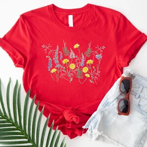 Wildflower Shirt, Flower Shirt, Garden Flower Shirt, Flower Lover Shirt, Gift for Mom, Cute Mothers Day Gift, Mother&#39;s Day Tee,Gardening Tee