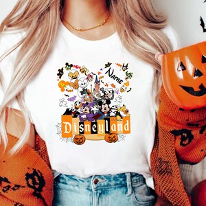 Benutzerdefinierte Disney Halloween Familie passenden T-Shirt, Disneyland Shirt, Gruselige Saison Shirt, Halloween Party Shirt, Mickey und Minnie Shirt Geschenk