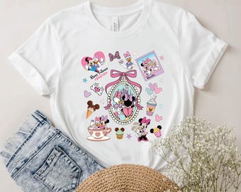 Camiseta de Castillo Disney con Lazo Coquette, Camiseta de Castillo de Princesa, Camiseta de Viaje de Chicas Disney, Camiseta de Mejores Amigas Disney, Camiseta de Minnie y Daisy, Camiseta de Mejor Amiga