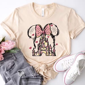 Disney Minnie Castle Shirt, Magical Castle Shirt, Disney Watercolor Castle Tee, Disneyland Shirt, Minnie Ears T-Shirt, Disney Family Shirt