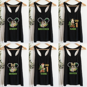 Custom Name Age Safari Birthday Boy Girl Racerback, Safari Family Vacation T-Shirt, Animal Kingdom Shirt, Mickey and Friends Disney Birthday