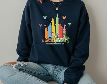 Sudadera con personajes de Toy Story de Disney, sudadera con capucha "Tienes un amigo en mí", camiseta genial de Toy Story, suéter de Woody, regalo de Disney, viaje familiar a Disney