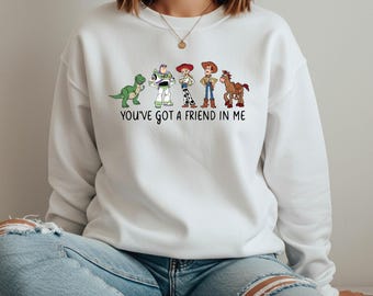 Sudadera con personajes de Toy Story de Disney, sudadera con capucha "Tienes un amigo en mí", camiseta genial de Toy Story, suéter de Woody, regalo de Disney, viaje familiar a Disney