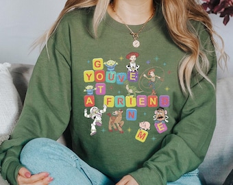 Sudadera con personajes de Toy Story de Disney, sudadera con capucha "Tienes un amigo en mí", camiseta genial de Toy Story, suéter de Woody, regalo de Disney, viaje familiar a Disney