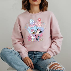 Moletom da Minnie Mouse e da Margarida, Moletom Disney Besties, Moletom Disney Girls Trip, Suéter de fim de semana para meninas, Moletom Disney Snacks