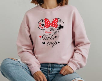 Girls Trip Sweatshirt, Disneyland Girls Trip Hoodie, Disney Sweatshirt, Girls Birthday Party, Minnie Hoodie,Disneyworld Girls Outfit Sweater