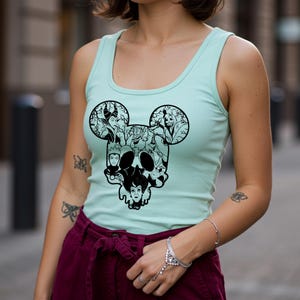 Retro Witch Sisters Racerback, Halloween Women Tee, Ghoul Gang Tank Top, Spooky Women Top, Witches Outfit, Funny Halloween,Halloween Witches