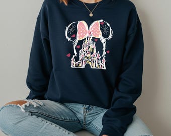 Minnie Mouse Castle Sweatshirt, Watercolor Disneyland Hoodie