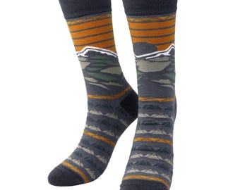 Chaussettes grises Mountain Summit : style ras du cou unisexe en coton