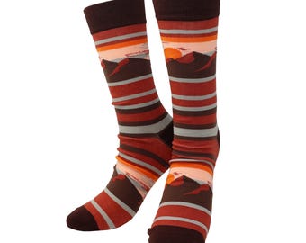 Crimson Peaks Crew Socks : Chaussettes ras du cou unisexe en coton