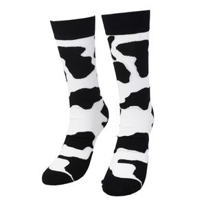 Cow Print Crew Sock : Unisex Knit Sock