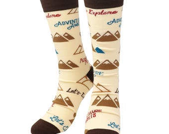 Chaussettes exploratrices crème : style ras du cou unisexe en coton