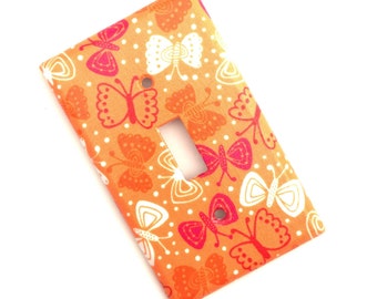 Butterflies Orange Light Switch Plate Cover