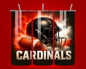 CARDINAL Football Team Designs 20oz Skinny Tumbler Wrap PNG, NFL Seamless Design, 20oz Sublimation Tumbler, Digital Download Template