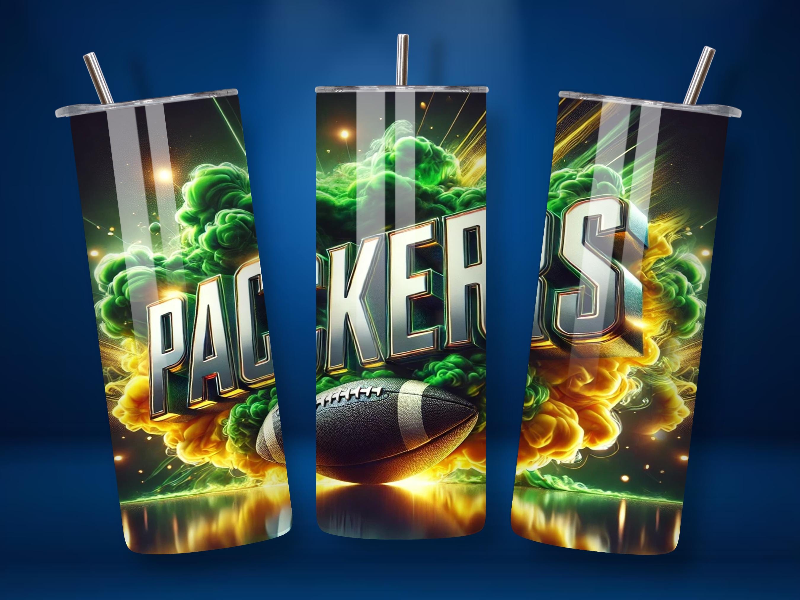 PACKER Football Team Designs 20oz Skinny Tumbler Wrap PNG, NFL Seamless ...