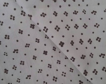 Marimekko vintage MUIJA fabric white and dark brown Maija Isola 1969 rare