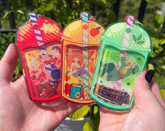 OP Pirate Anime Acrylic Shaker Keychain