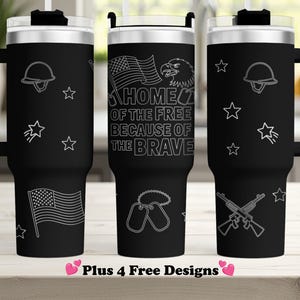 Patriotic Tumbler Wrap: Laser Engraving SVG PNG, Military Gift (Digital Download)