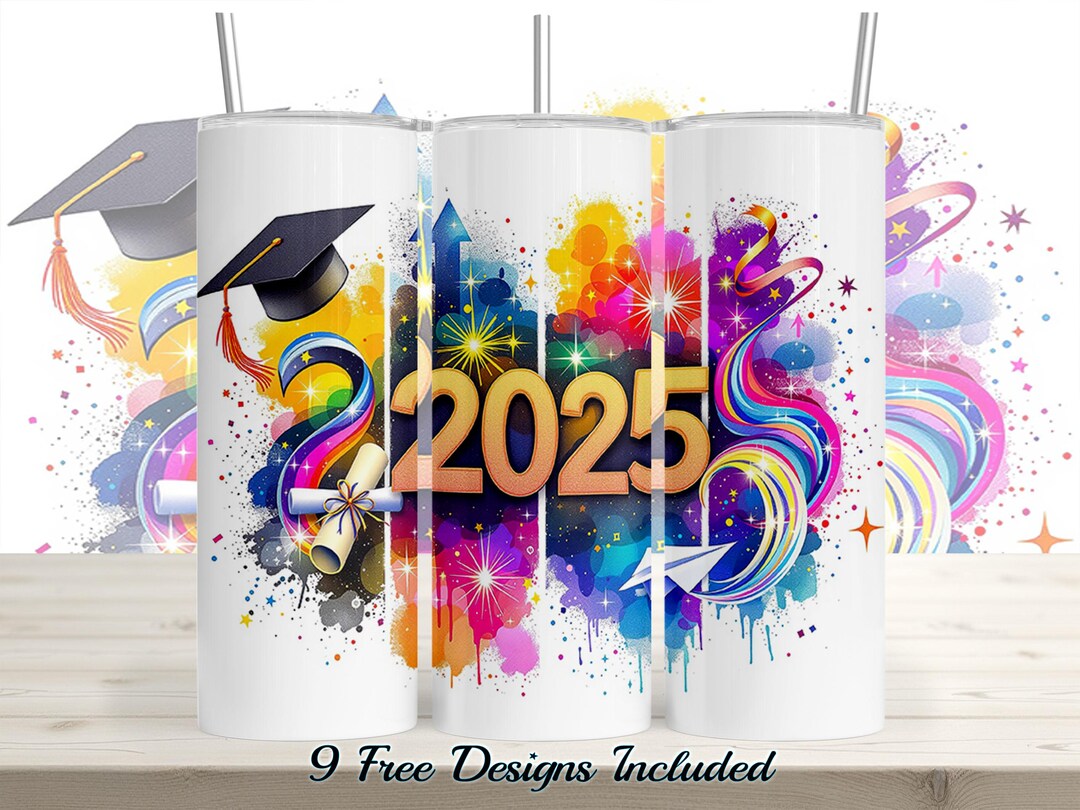 Graduation PNG - Class of 2025 Sublimation Design, Colorful Grad ...
