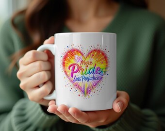 Rainbow Pride Heart Mug Sublimation Design (PNG Digital Download)