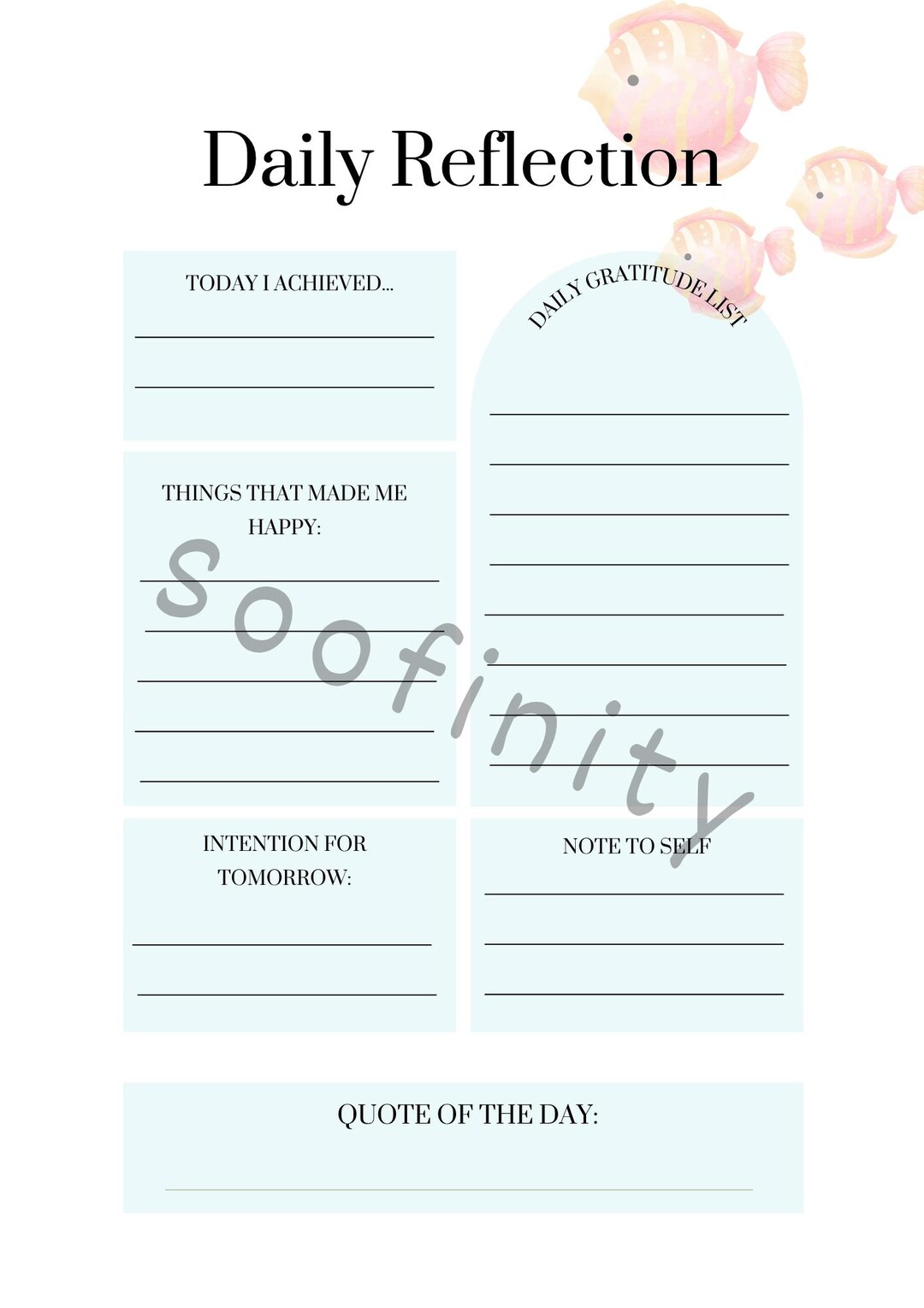 Daily Reflection Journal Printable | Gratitude & Mindset Page | Digital ...