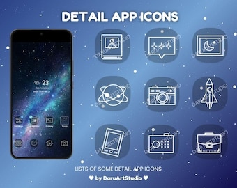 Icônes de l&#39;application Cosmos : plantes de la voie lactée, icônes esthétiques de l&#39;espace cosmique, galaxie de l&#39;univers, ciel nocturne céleste, icônes d&#39;application Android et pack d&#39;icônes iOS