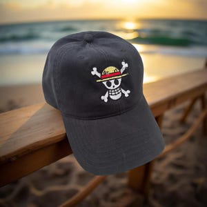 Skull & Bones Jolly Roger Embroidery Hat image 3