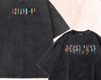 Embroidered Anime Washed Shirt, Demon Killer T-Shirt, Hashira - Demon Killer Corps Design, Unique Breathing Skill, Gifts for Anime Lovers