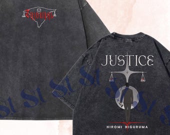 Geborduurd shirt met gewassen anime: dodelijke veroordeling - beulszwaardontwerp, cadeaus voor JJK-liefhebbers
