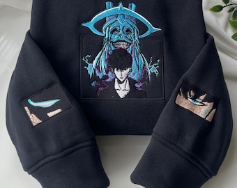 Embroidered Anime Sweatshirt: Solo Leveling Shadow Monarch Design