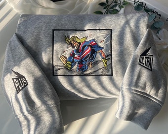 Sudadera de anime bordada: suéter inspirado en la capucha completa.