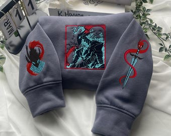 Moletom bordado de anime: I Alone Level Up Shadow Knight Design