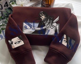 Sweat-shirt anime brodé : motif combat shinigami