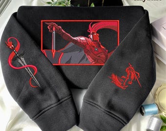 Embroidered Anime Sweatshirt: Igris - Knight of Destruction Design, I Alone Level Up Hoodie
