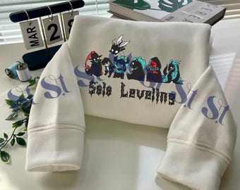 Embroidered Anime Sweatshirt: I Alone Level Up - The Shadow Monarch Hoodie