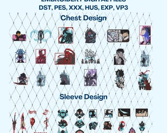 I Alone Level Up borduurontwerp: Anime Art (digitale download DST PES)