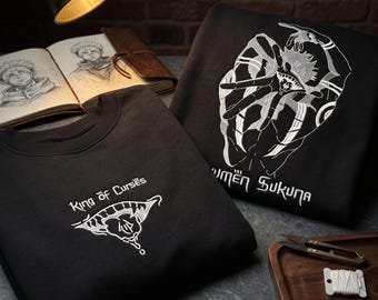 Embroidered Anime Sweatshirt: King of Curses, Malevolent Shrine Design, Gifts for JJK Lovers