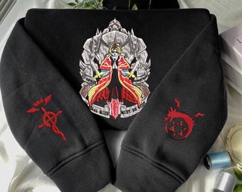 Sudadera de anime bordada, suéter de El Alquimista, inspirada en la Piedra Filosofal, diseño de Homúnculo, camiseta de Transmutación sin Círculos