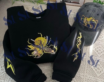 Sudadera de anime bordada: Sudadera con capucha Thunder Breathing