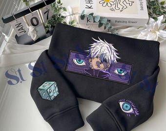Sudadera de anime bordada: diseño de manga "Técnica Maldita", regalos para los fans de JJK.