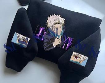 Sweat-shirt brodé inspiré de l'anime : motif « Technique du discours maudit », cadeau pour les fans de JJK