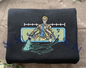 Embroidered Anime Sweatshirt: Sorcery Battle - The Ten Lines Mantra Design