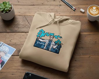 Geborduurd anime-sweater: Sorcery Battle - The Ten Lines Mantra Design