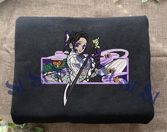 Geborduurd anime-sweater, Demon Killer-trui, Insect Breathing-hoodie, Butterfly Dance: Caprice-ontwerp, perfecte cadeaus voor animeliefhebbers
