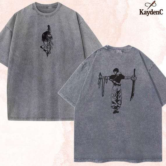 Embroidered Anime Washed Shirt: Tenyo Jubaku, Sorcery Battle Design, Gifts for JJK Lovers