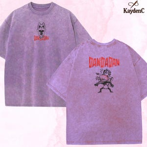 Camisa de anime bordada con lavado, diseño de Alien y Ghost Shi, Seiko Turbo Grandny, inspirada en Spiritual Smash, ideal como regalo para amantes del anime.