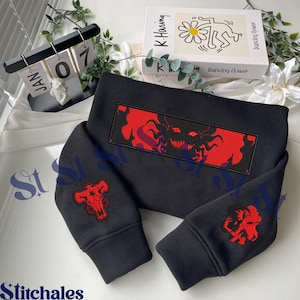 Sudadera de anime bordada: Diseño de la Unión de Demonios Antimágicos