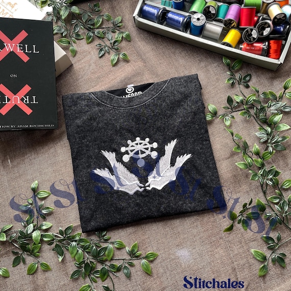 Embroidered Anime Washed Shirt: Sword of Exorcism, Ten Shadows Design, Gifts for JJK Lovers